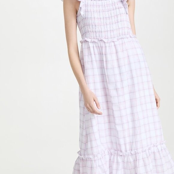 English Factory Plaid Midi Dress with Ruffles - NWOT, Excellent Condition - Picture 5 of 6